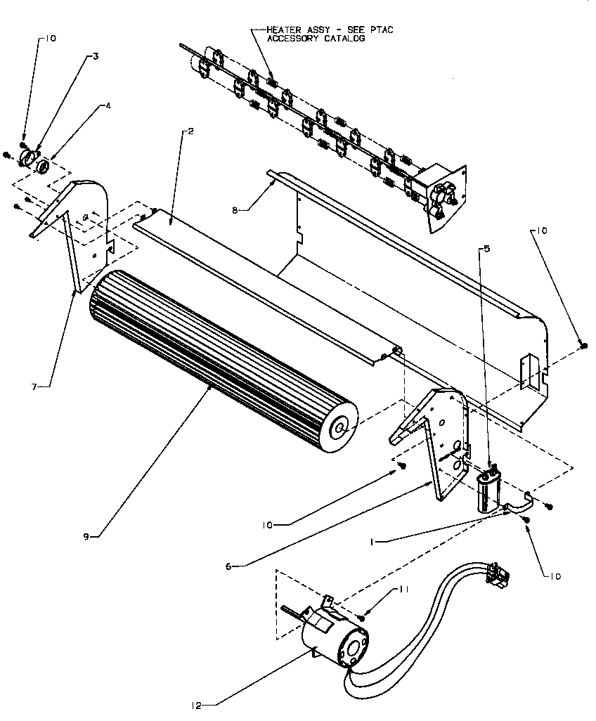 Amana PTC09325J/P1169105R blower assembly diagram