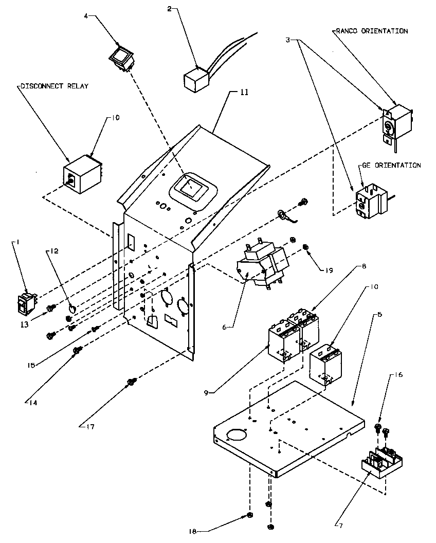 Amana PTC15325J/P1169145R electrical controls and related parts diagram