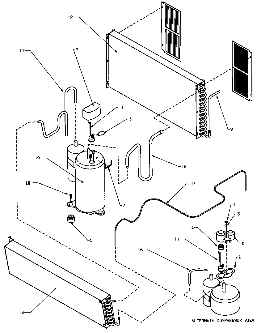Amana PTC15325J/P1169145R refrigeration system-standard models diagram