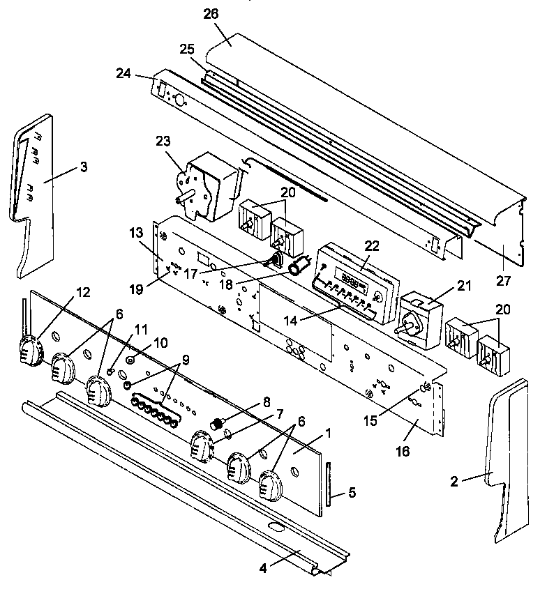 Amana ARR624L-P1142625NL backguard assembly (arr624l/p1142625nl) (arr624w/p1142625nw) diagram