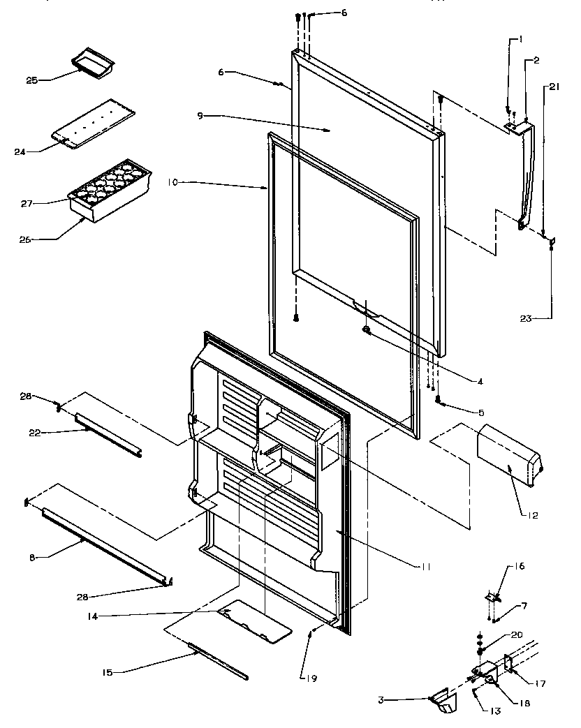 Caloric GTG18AL/P1181714WL refrigerator door diagram