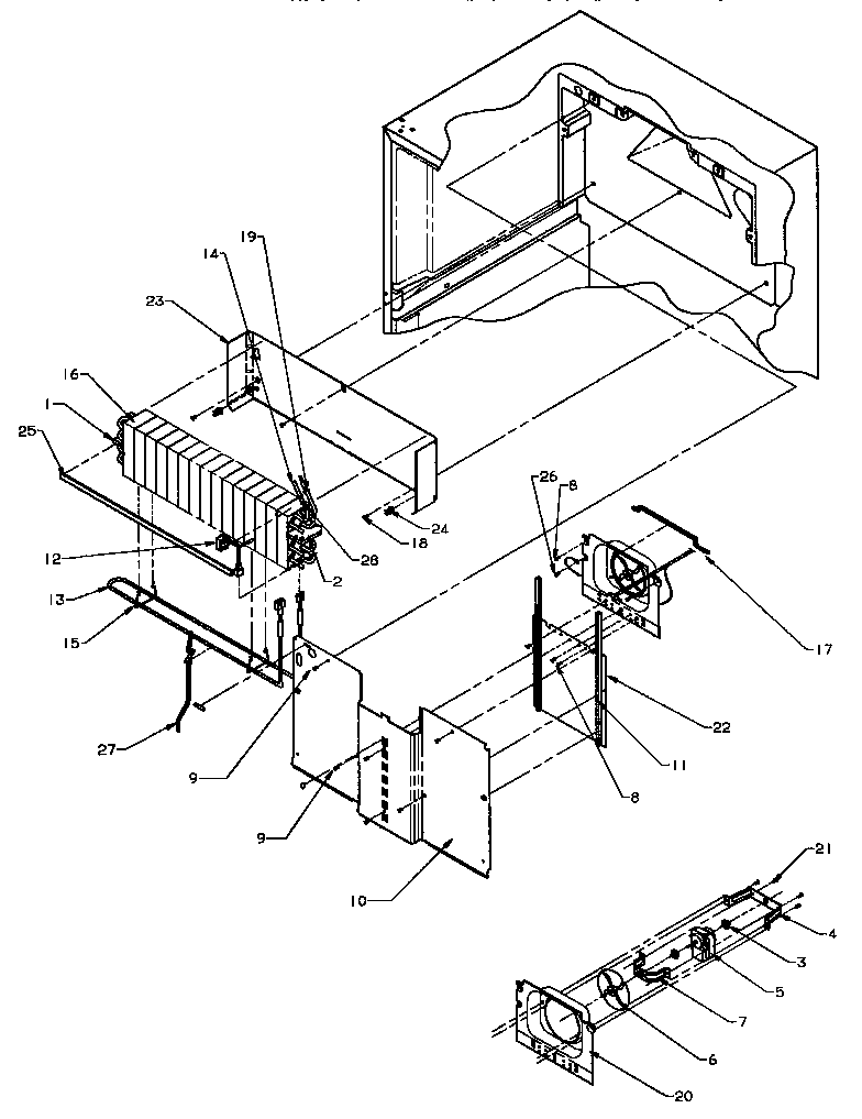 Caloric GTG18AL/P1181714WL evaporator area diagram