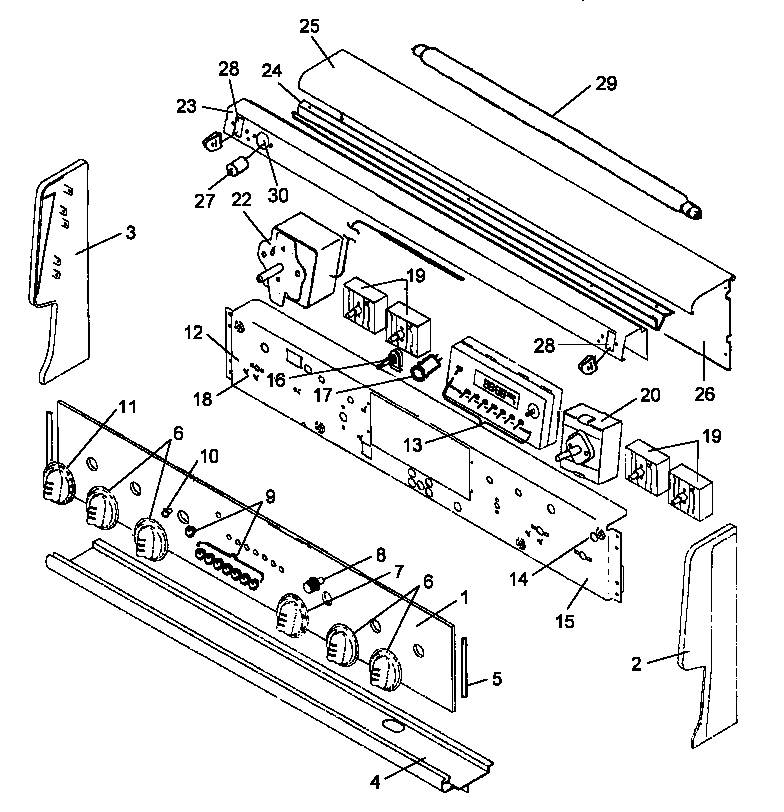 Amana ART663LG-P1142630N backguard parts diagram
