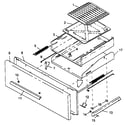 Caloric RLS270UW/P1142924N broil drawer assembly diagram
