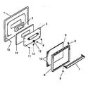 Caloric RLS270UW/P1142924N oven door assembly diagram