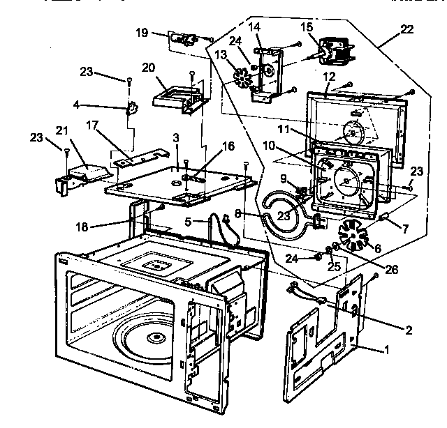 Amana RMC800E/P1180501M chassis assembly diagram