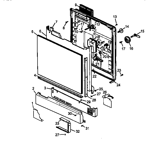 Amana ADS550C/P1188324W door assembly diagram