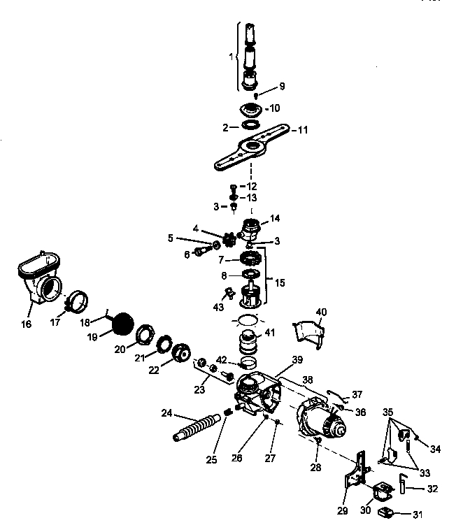 Amana ADS550C/P1188324W motor pump/water distribution components diagram