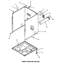 Speed Queen HE4330 cabinet, exhaust duct, & base diagram