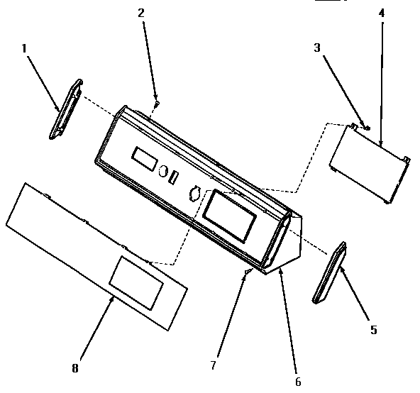 Speed Queen KG6539 graphics panel, control hood & controls diagram