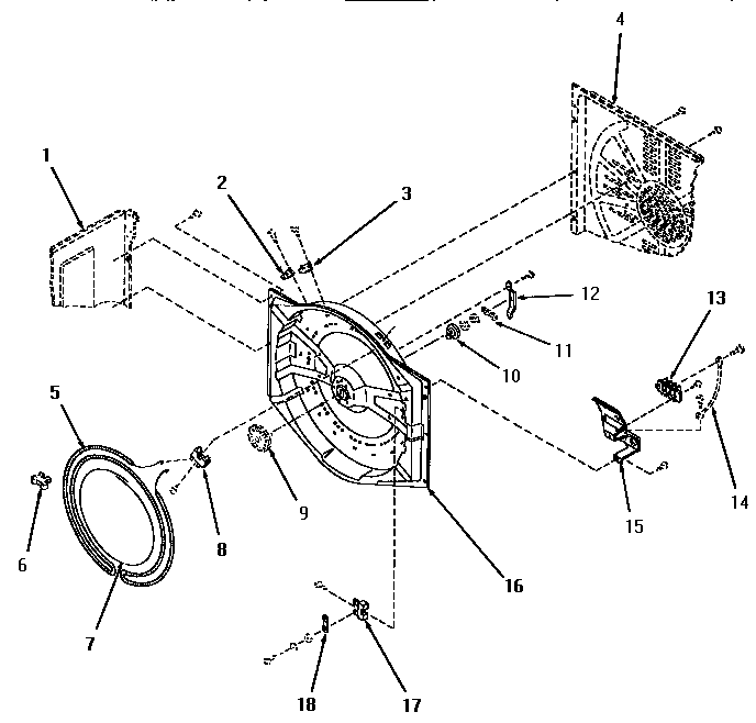Speed Queen YE1243 heating element and heater case diagram