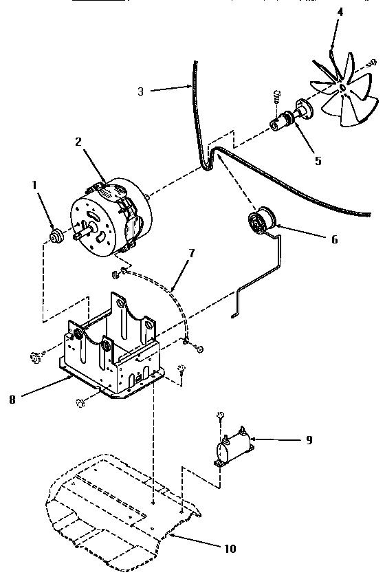 Speed Queen YE1243 motor and base diagram