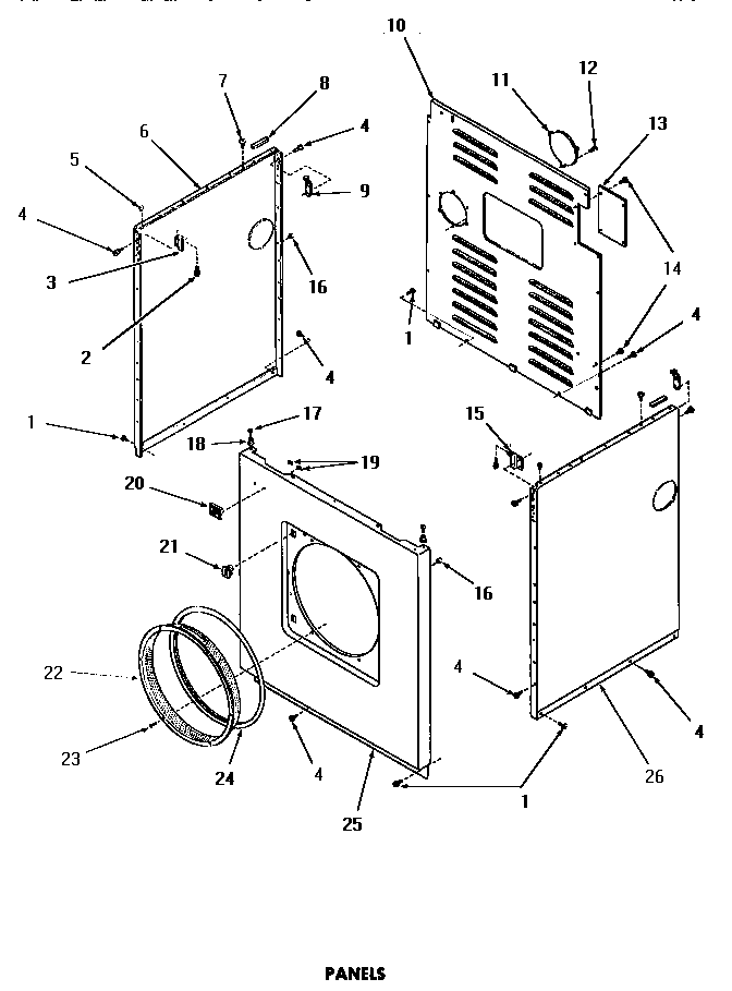 Speed Queen DE6230 panels diagram