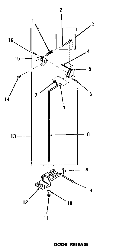 Speed Queen DE6230 door release diagram