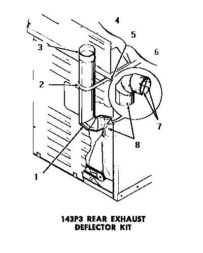 Speed Queen DE6230 143p3 rear exhaust deflector kit diagram