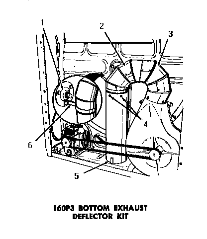 Speed Queen DE6230 160p3 bottom exhaust deflector kit diagram