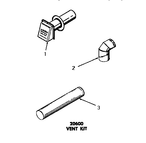 Speed Queen DE6230 20600 vent kit diagram