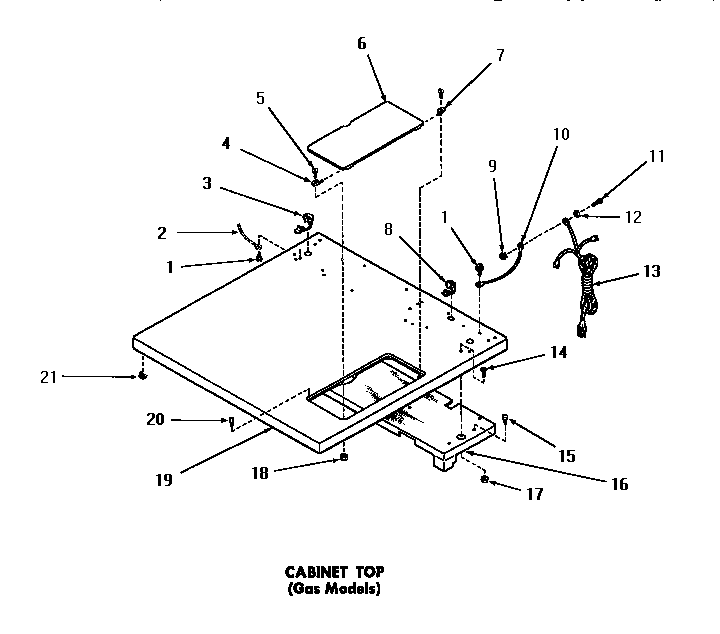 Speed Queen DG3280 cabinet top diagram