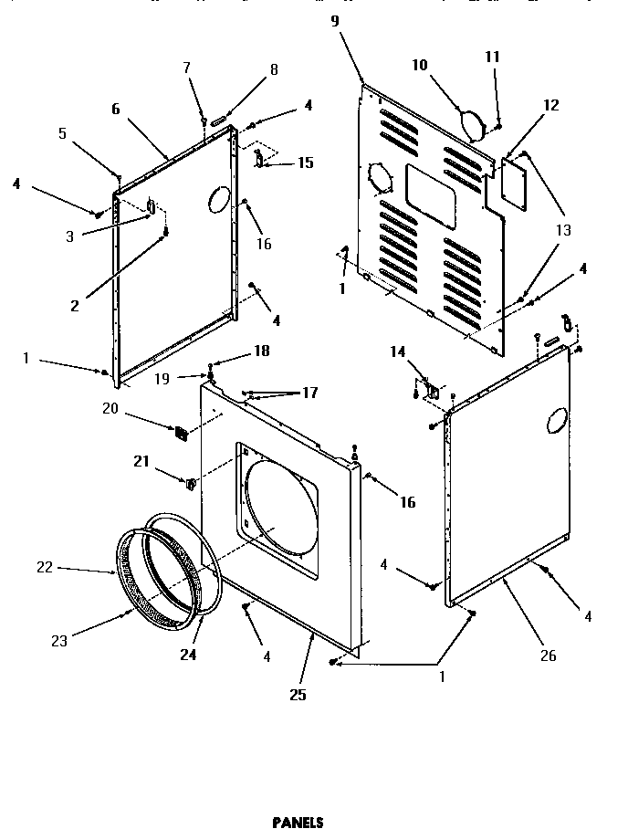 Speed Queen DG3280 panels diagram