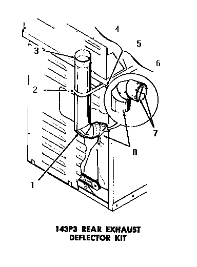 Speed Queen DG3280 143p3 rear exhaust deflector kit diagram