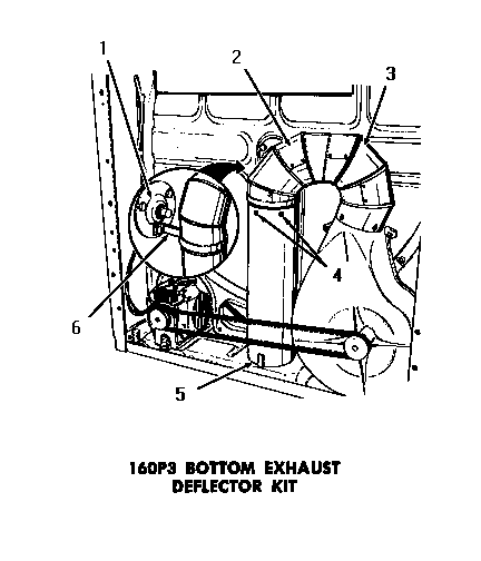Speed Queen DG3280 160p3 bottom exhaust deflector kit diagram