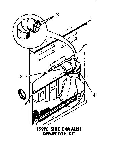 Speed Queen DG3280 159p3 side exhaust deflector kit diagram