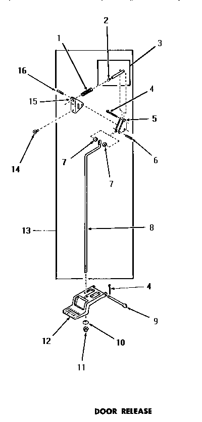 Speed Queen DE3791 door release diagram