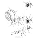 Speed Queen DE3670 motor, idler & belt diagram