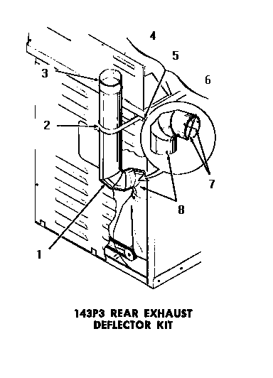 Speed Queen DE3791 143p3 rear exhaust deflector kit diagram