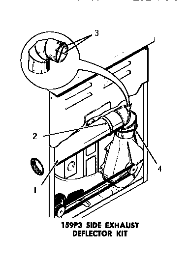 Speed Queen DE3791 159p3 side exhaust deflector kit diagram