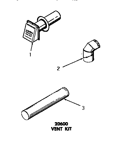 Speed Queen DE3791 20600 vent kit diagram