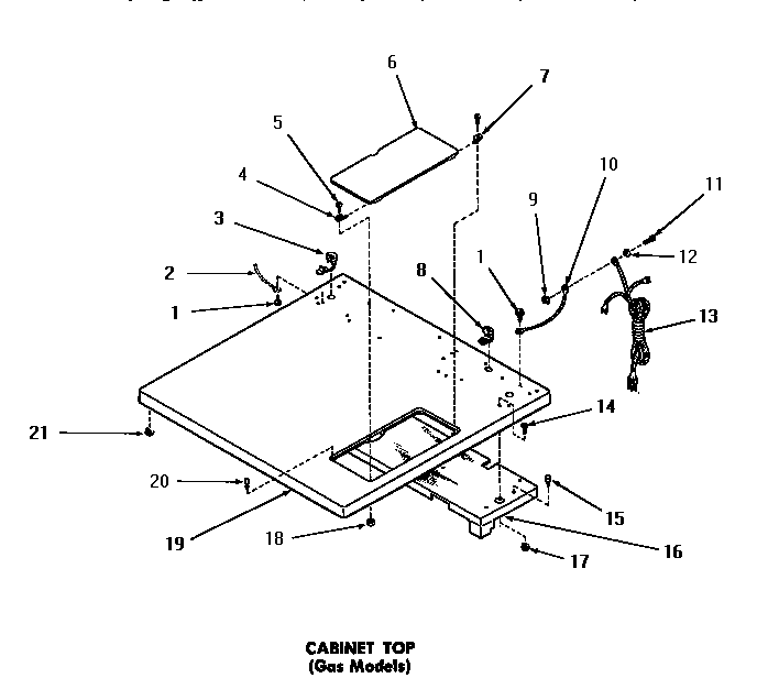 Speed Queen DG6270 cabinet top diagram