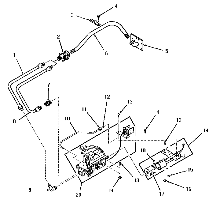 Speed Queen DG6270 non-"m" model--standing pilot burner diagram