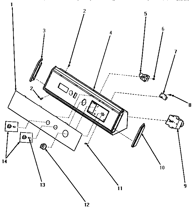 Speed Queen KE6533 graphics panel, control hood & controls diagram