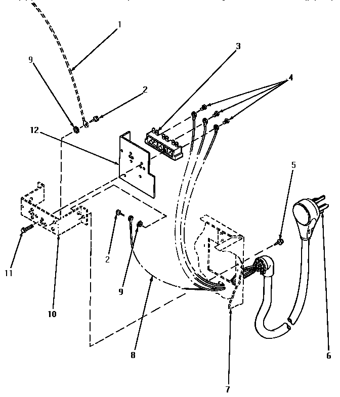 Speed Queen KE6533 terminal block (starting serial no. s6271976xg) diagram