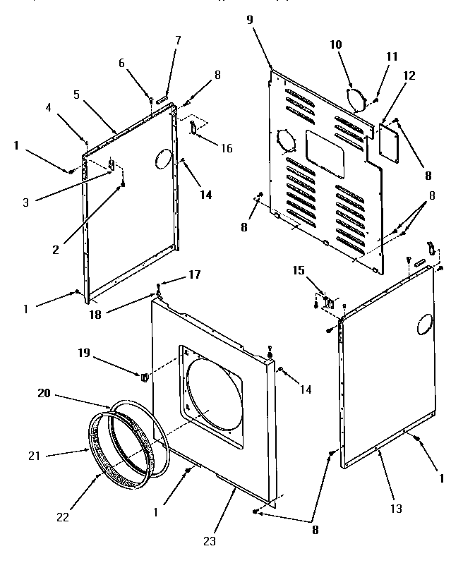 Speed Queen FE9171 panels diagram