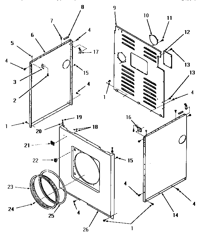 Speed Queen FE3850 panels diagram
