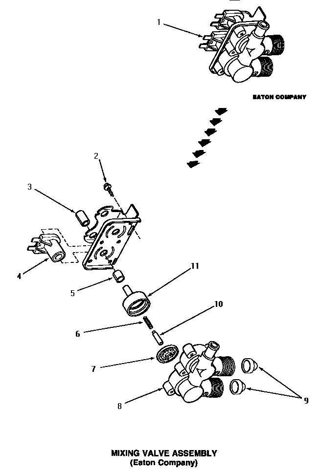 Speed Queen AA5420 mixing valve assembly (eaton company) diagram