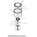 Speed Queen AWM531 clothes guard, washtub, lint filter & hub diagram