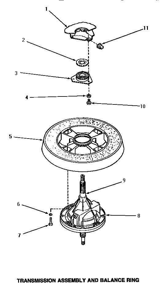 Speed Queen AA5420 transmission assembly & balance ring diagram