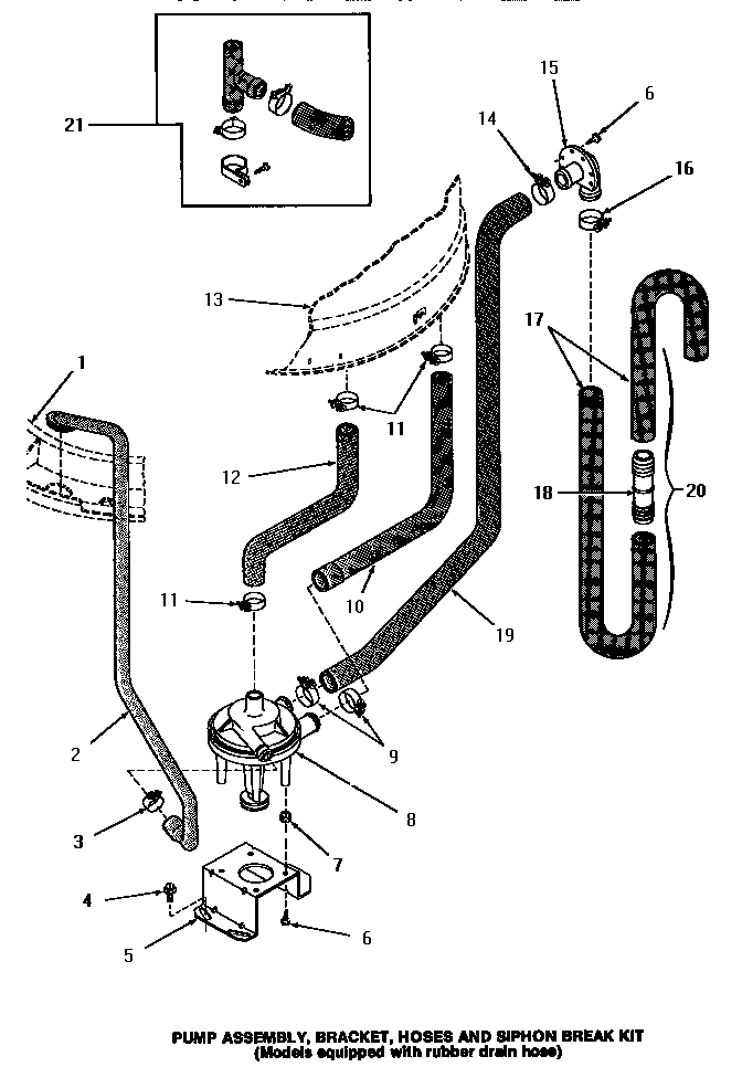 Speed Queen HA5001 pump assembly, bracket, hoses & siphon break kit (ha3000) (ha3001) (ha4000) (ha4001) (ha4010) (ha4011) (ha4210) (ha4211) (ha4290) (ha4291) (ha4500) (ha4501) (ha4510) (ha4511) (ha4520) (ha4521) (ha4590) (ha4591) (ha5000) (ha5001) (ha5590) (ha5591) (ha6000) diagram