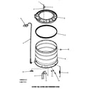 Speed Queen HA6470 outer tub, cover & pressure hose (thru serial no. l3627520) diagram