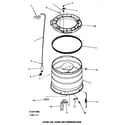 Speed Queen HA6470 outer tub, cover & pressure hose (strt. serial no. l3627521 diagram