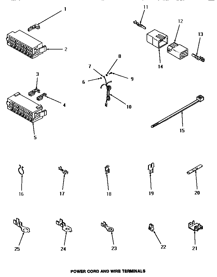 Speed Queen HA2620 power cord & wire terminals diagram