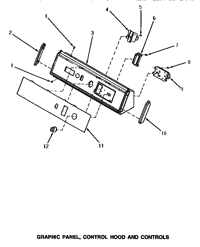 Speed Queen NG7319 graphic panel, control hood & controls diagram