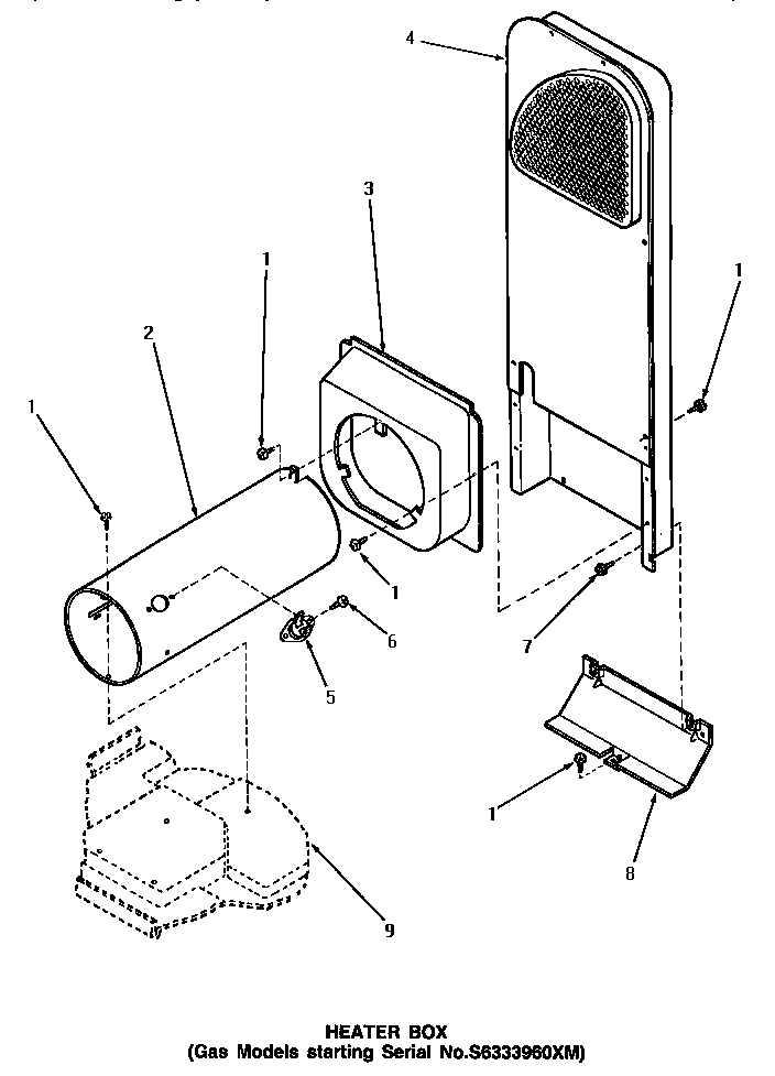 Speed Queen NG7319 heater box (starting serial number s6333960xm) diagram