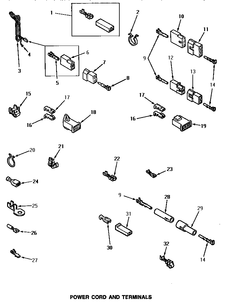 Speed Queen NG7319 power cord & terminals diagram