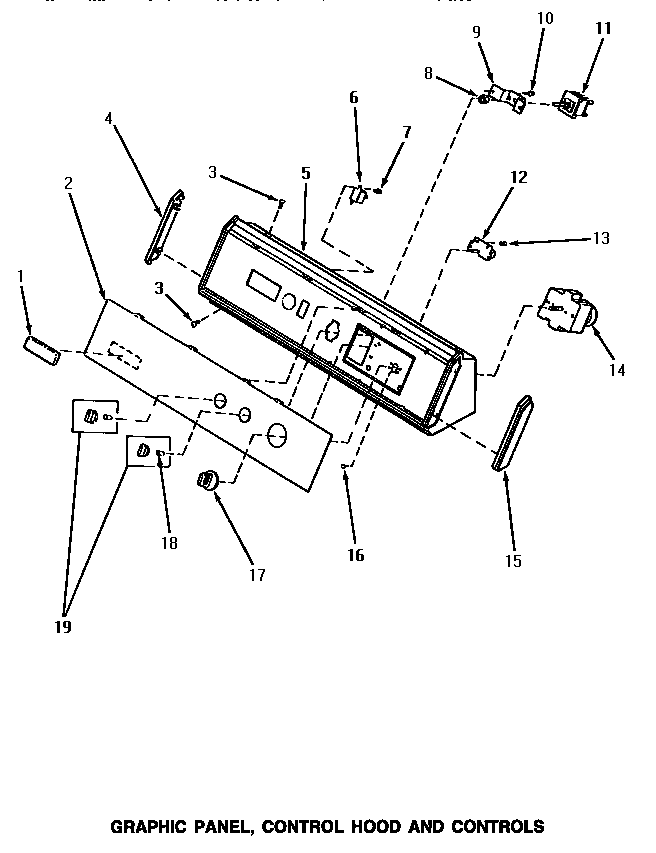 Speed Queen NE4513 graphic panel, control hood & controls diagram