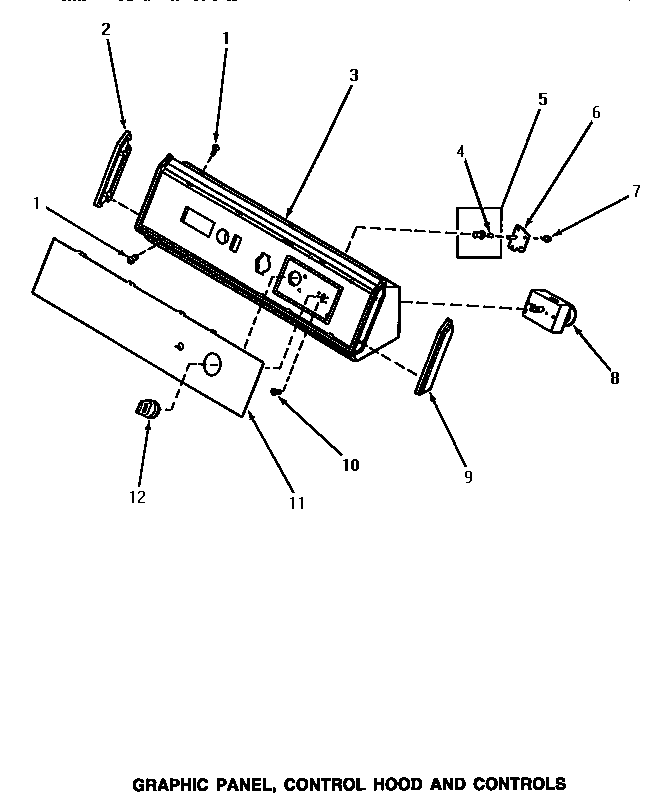 Speed Queen AG4119 graphic panel, control hood & controls diagram