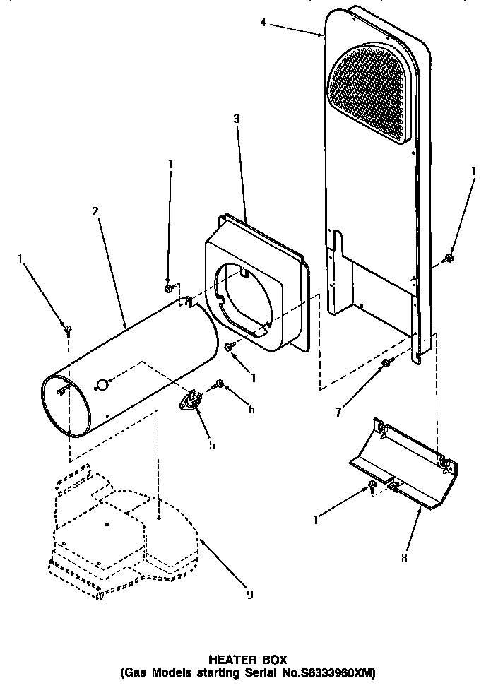 Speed Queen AG4119 heater box (starting serial number s6333960xm) diagram